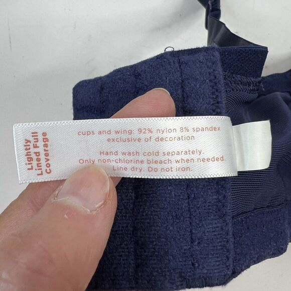 Cacique Size 38F Bra Lightly Lined Full Coverage Underwired Blue Floral Women’s - Picture 10 of 12